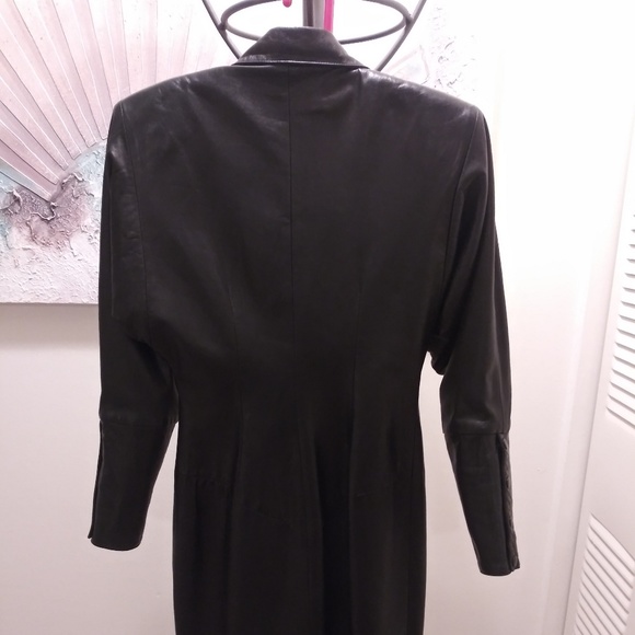 VAKKO BLACK LEATHER / COAT DRESS - Picture 3 of 7